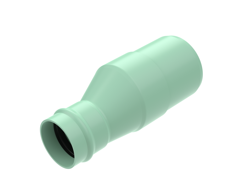 Trench Tough Plus Gasketed SDR26 Heavy Wall Sewer Fittings Extended Bushing (SxG) - Eccentric on white background