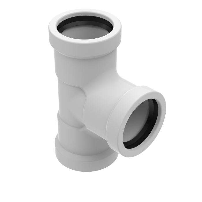 DR18 CIOD Non Pressure Sewer Fittings Tee (BxBxB) on white background