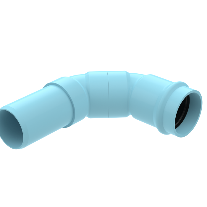 DR18 CIOD Non Pressure Sewer Fittings 90° Elbow (BxSP) on white background