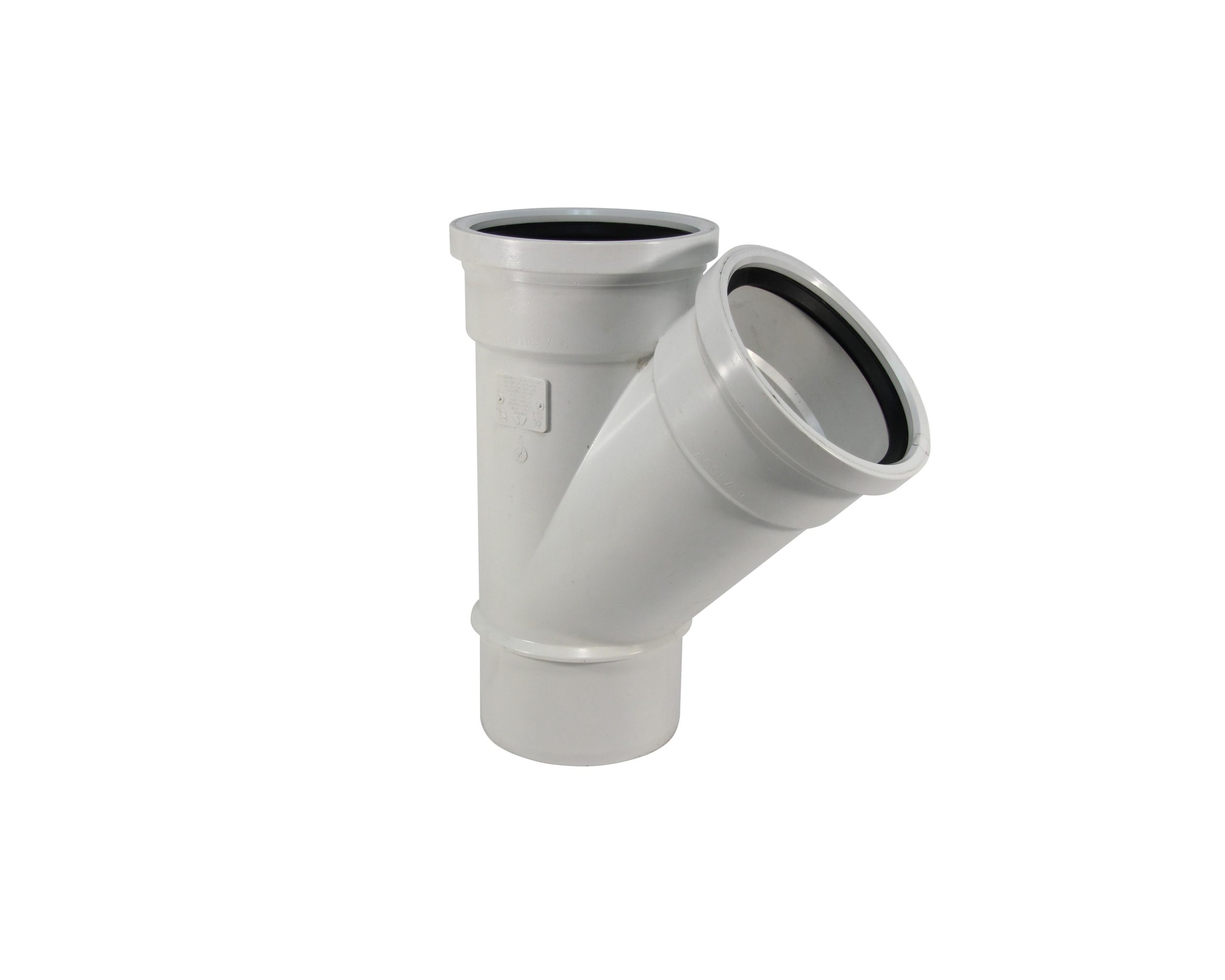 Trench Tough Plus Gasketed SDR35 Sewer Fittings 45° Wye (SxGxG) on white background