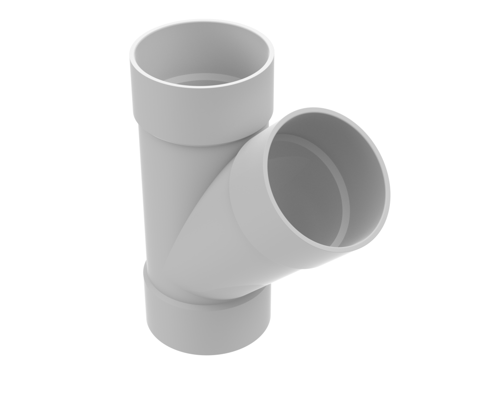 PVC DWV Fittings 45° Wye (HxHxH) on white background